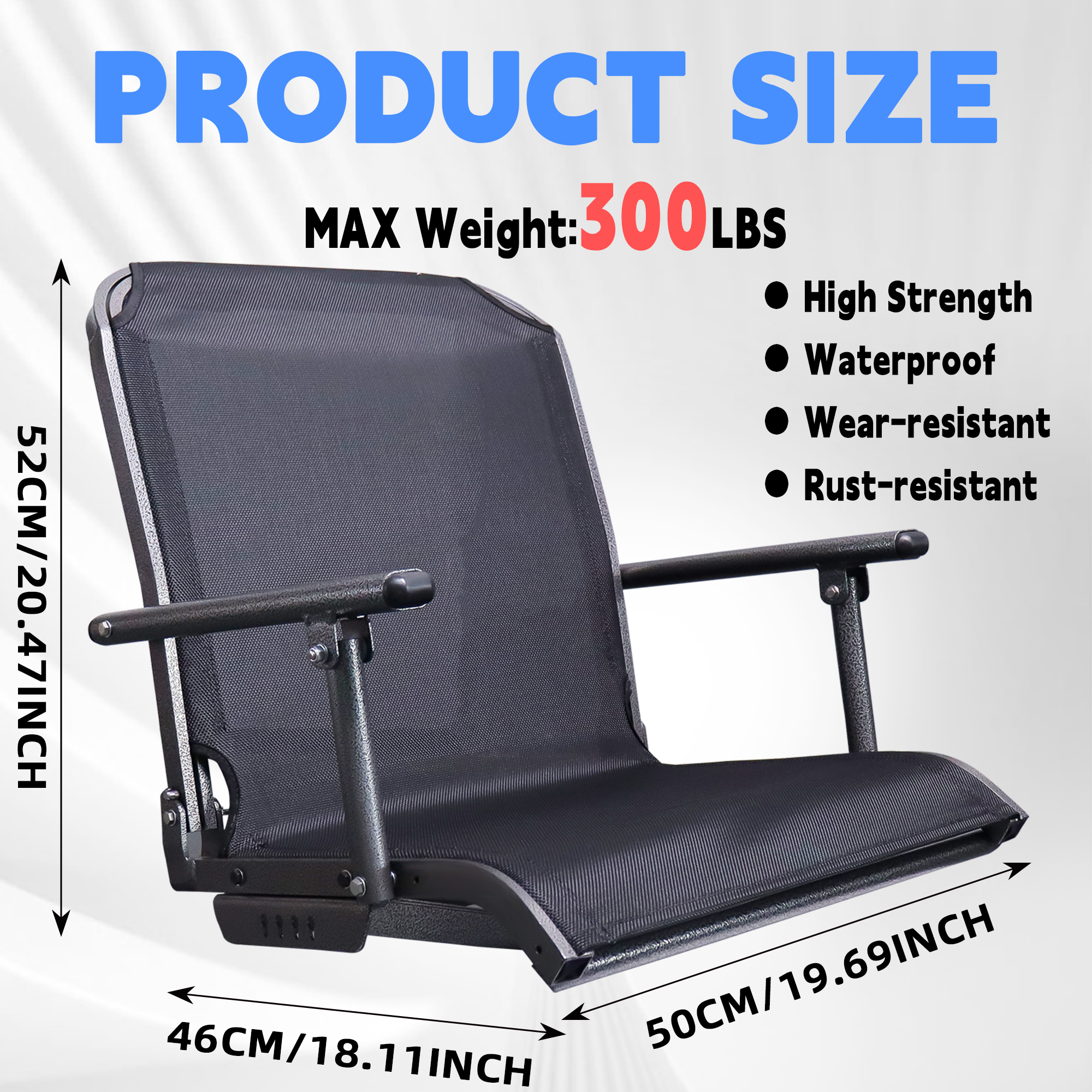 Fishing Boat Seat - Marine Boat Seat Black and Light