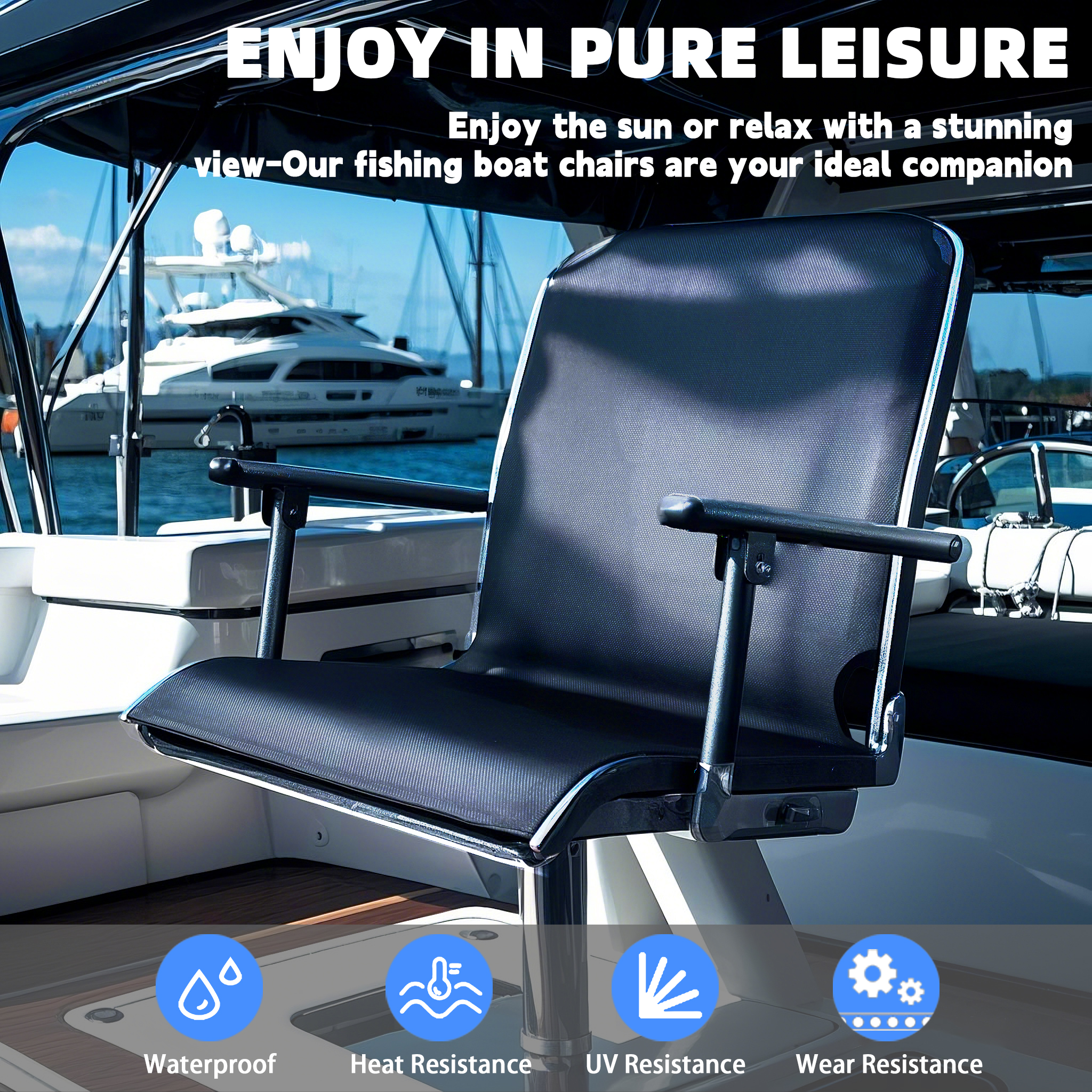 Marine Boat Seat Black and Lig - Fishing Boat Seat ulasan dan harga