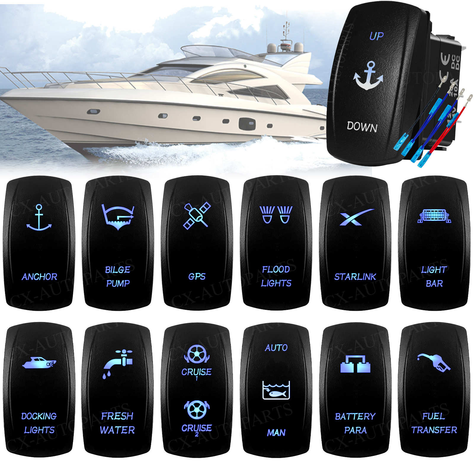 Marine Grade IP66 Rocker Switc - Fishing Boat Anchor ulasan dan harga