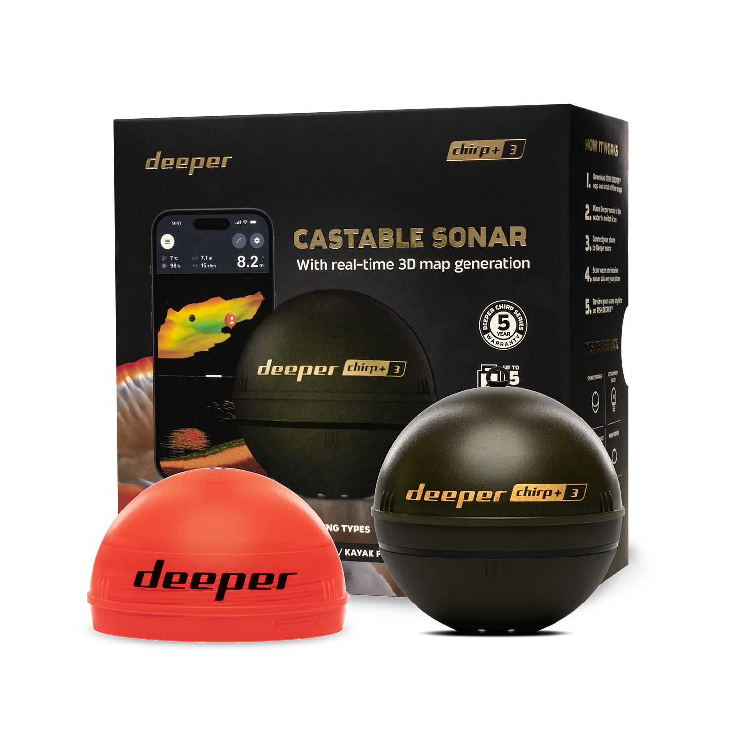 Deeper Smart Sonar Chirp+3 Fis - Fishing Boat Gps ulasan dan harga