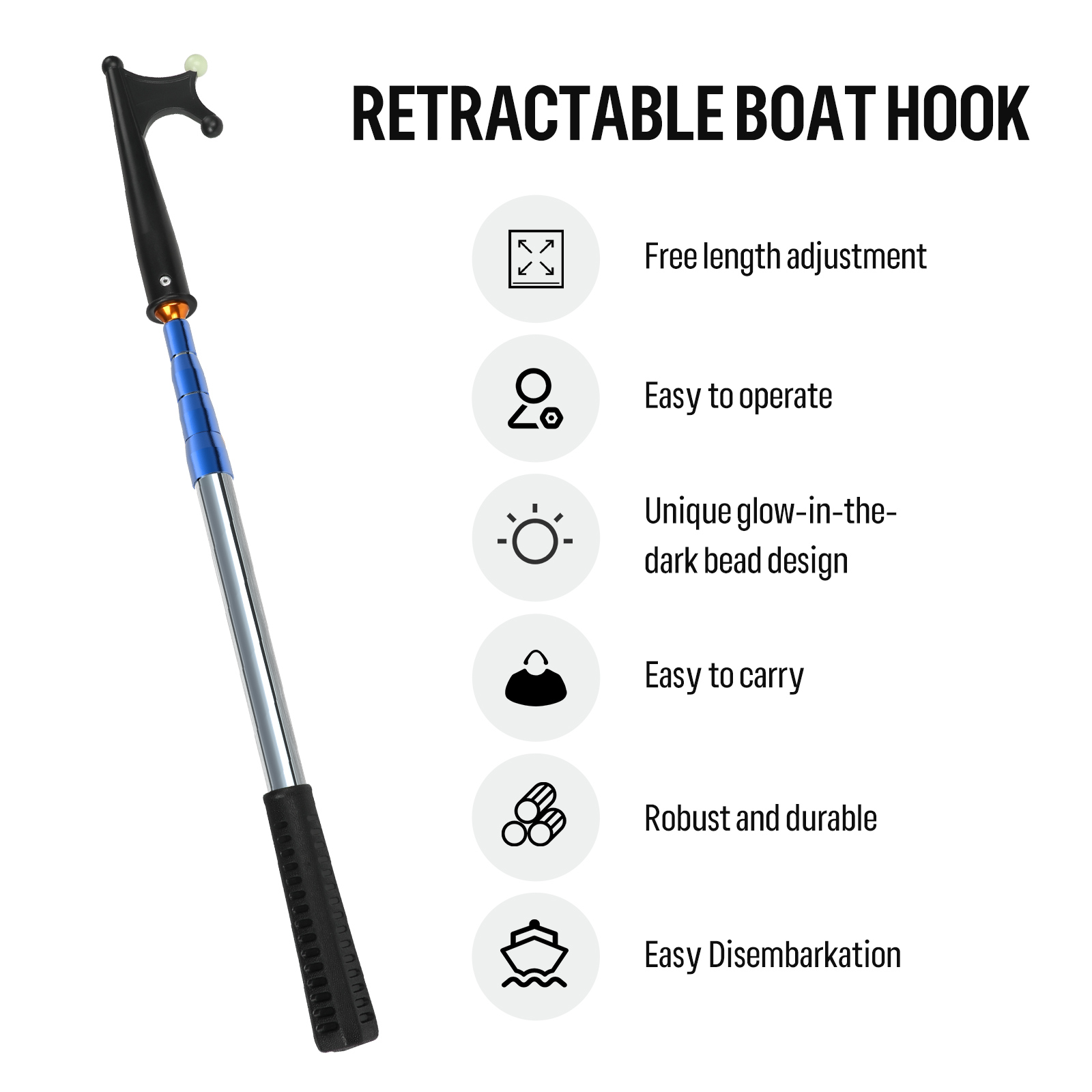 SANLIKE Telescoping Boat Hooks - Fishing Boat Oar ulasan dan harga