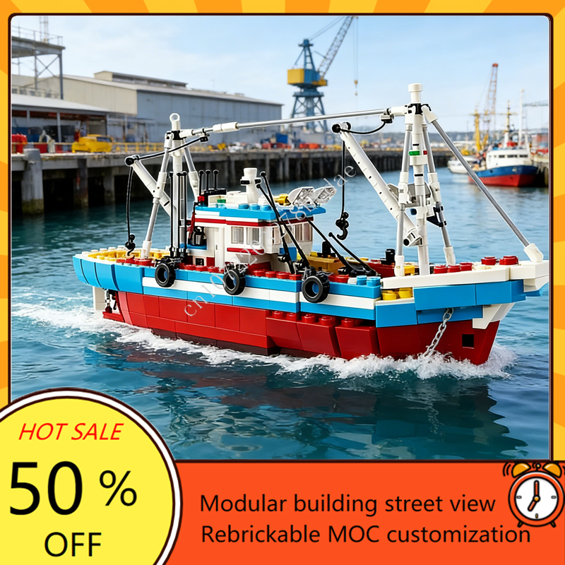 Custom 1600PCS Modular MOC-910 - Fishing Boat Trailer ulasan dan harga