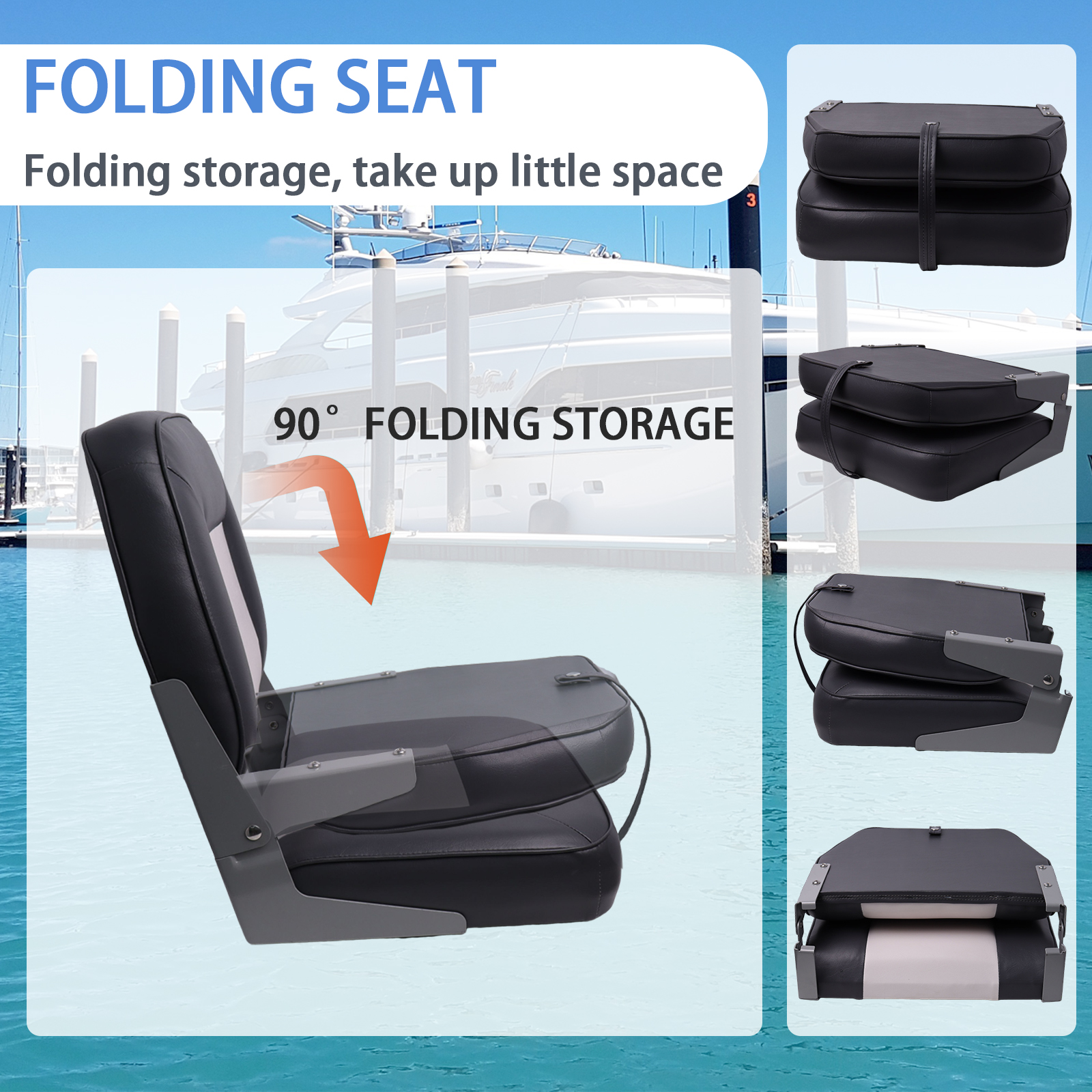 2 pcs Folding Boat Seat White  - Fishing Boat Seat ulasan dan harga