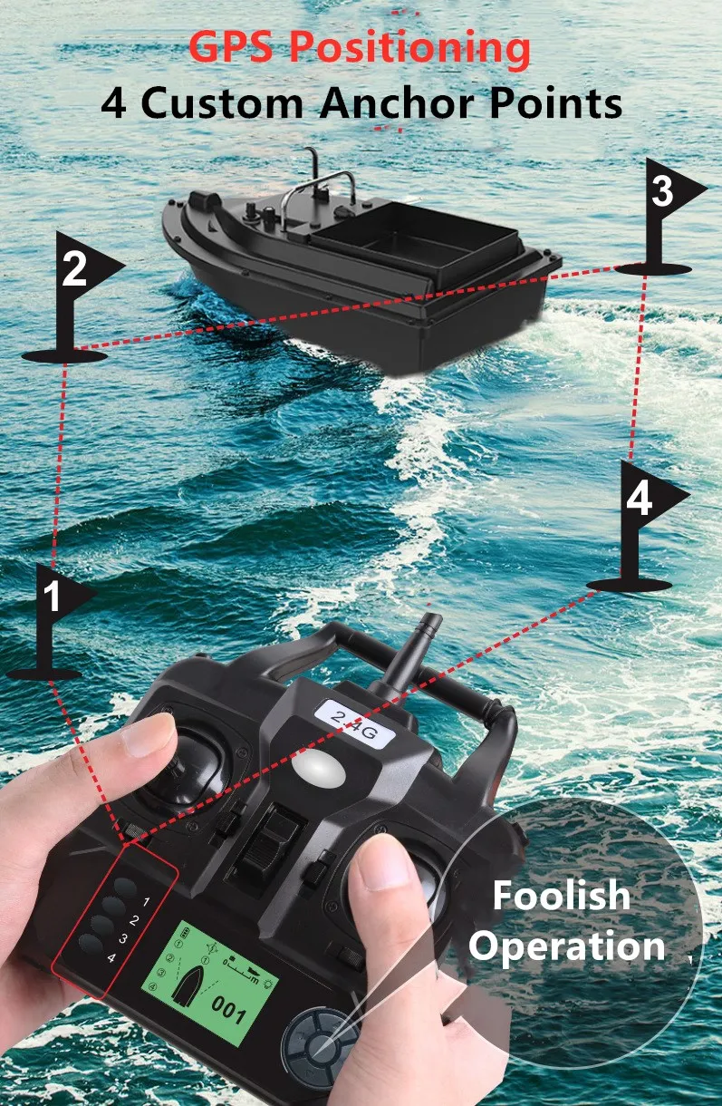 16 Point GPS Fishing Bait Boat - Fishing Boat Gps ulasan dan harga